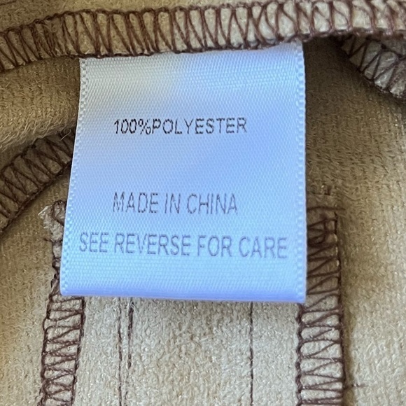 Lucy Paris Tan Faux Leather Paper Bag Waist Pants Small - Picture 7 of 9